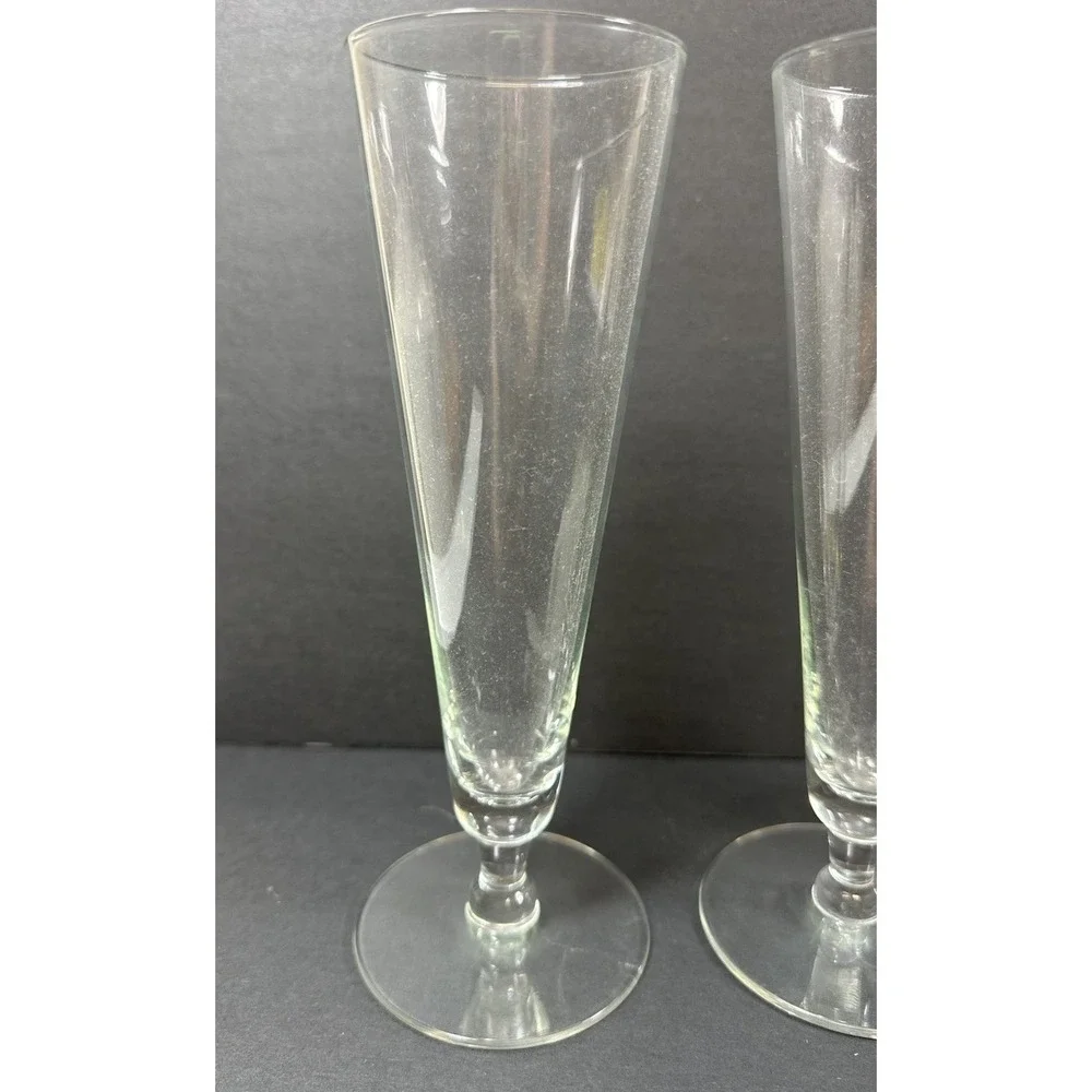 Clear Pilsner Glasses Set Of 3 Barware 8 3/8